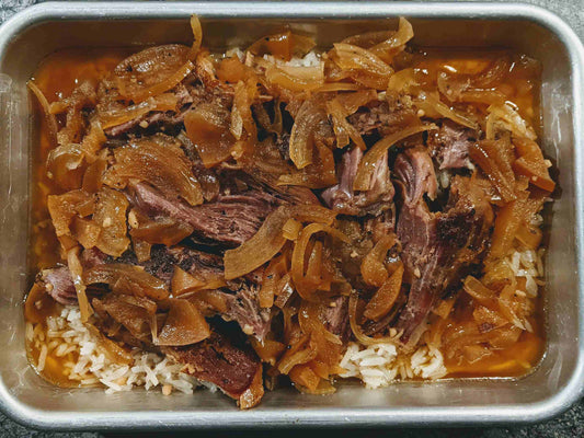 Maple Glazed Lamb Roast with Apple and Onion
